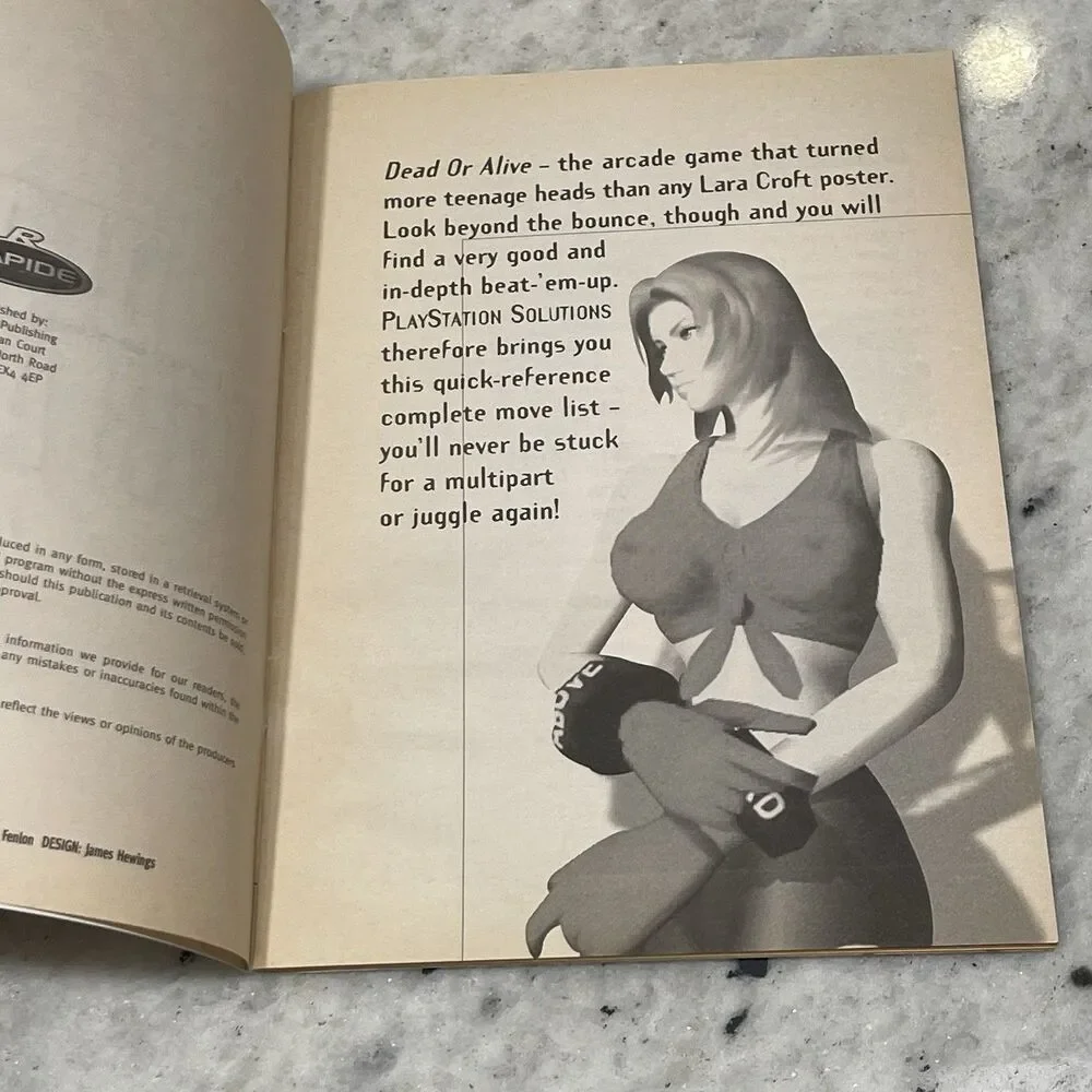 Dead Or Alive Game PlayStation Solutions complete 36 Page Players Guide Book